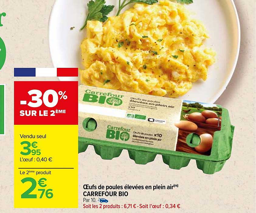 œufs de poules élevées en plein air carrefour bio