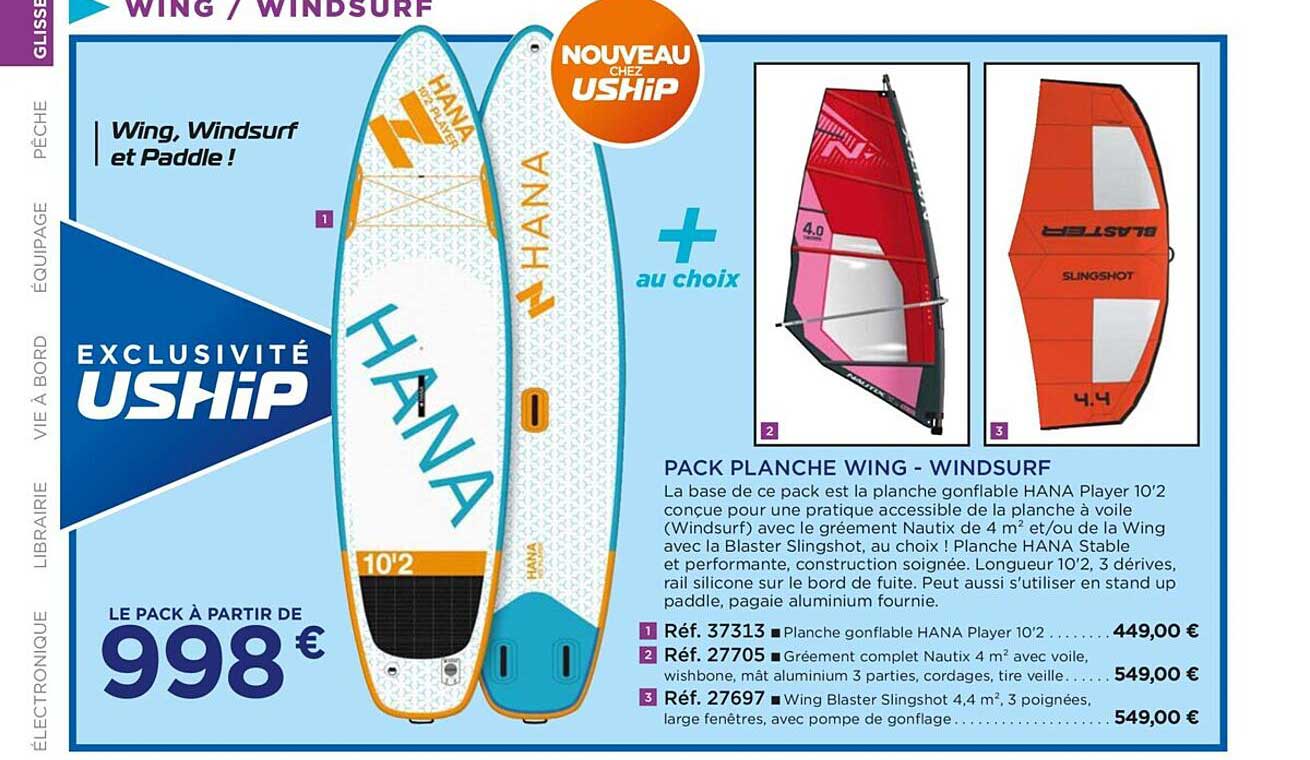 pack planche wing - windsurf