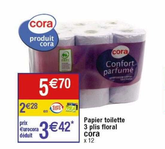 papier toilette 3 plis floral cora
