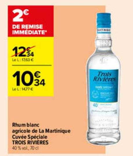 rhum blanc agricole de la martinique cuvée spéciale trois rivières