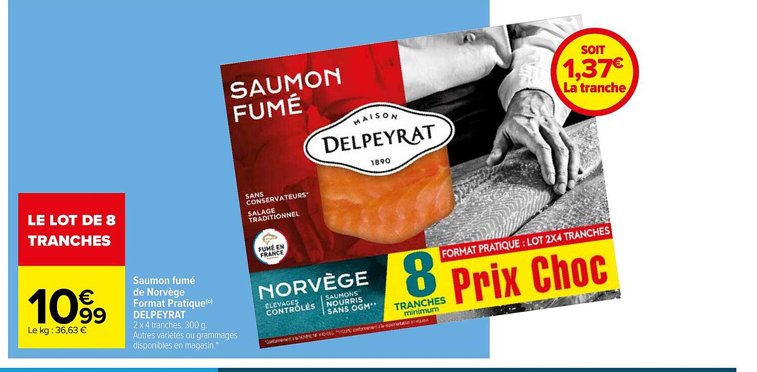 saumon fumé de norvège format pratique delpeyrat