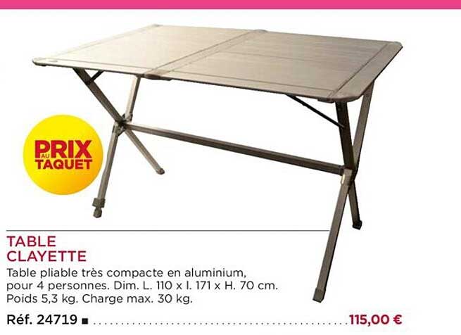 table clayette