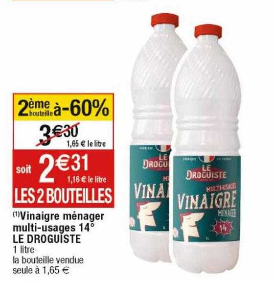 vinaigre ménager multi-usages 14° le droguiste