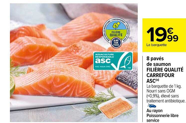 8 Pavés De Saumon Filière Qualité Carrefour Asc