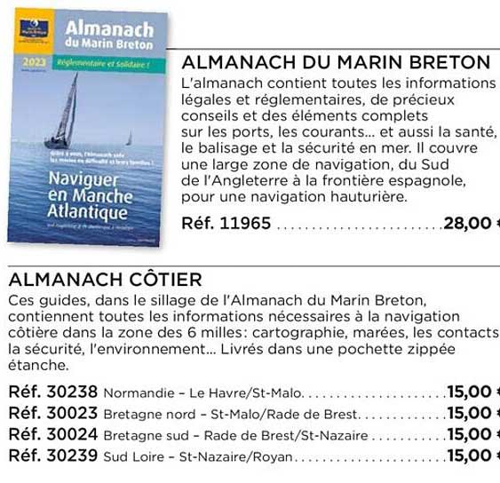 almanach du marin breton, almanach côtier