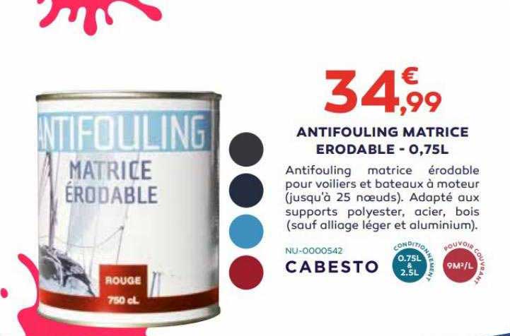 antifouling matrice erodable - 0.75l cabesto