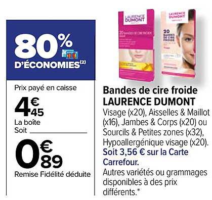 bandes de cire froide laurence dumont