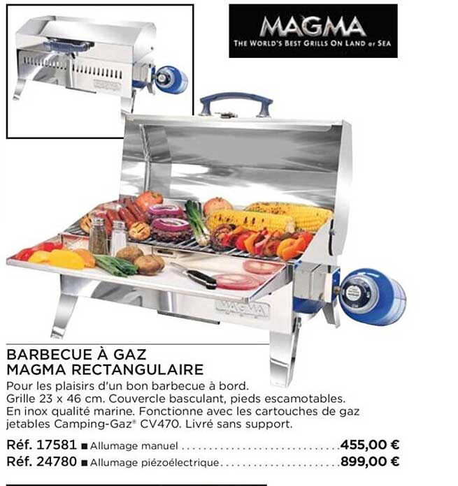 barbecue à gaz magma rectangulaire