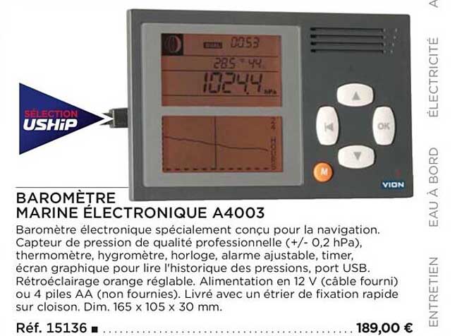 baromètre marine électronique a4003