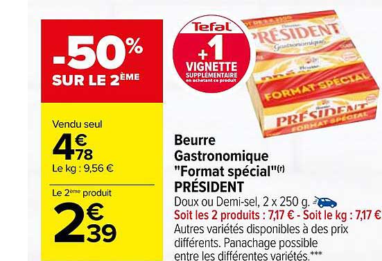 beurre gastronomique "format spécial" président