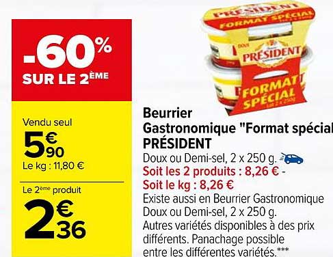 beurrier gastronomique "format spécial" président