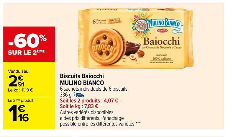 biscuits baiocchi mulino bianco
