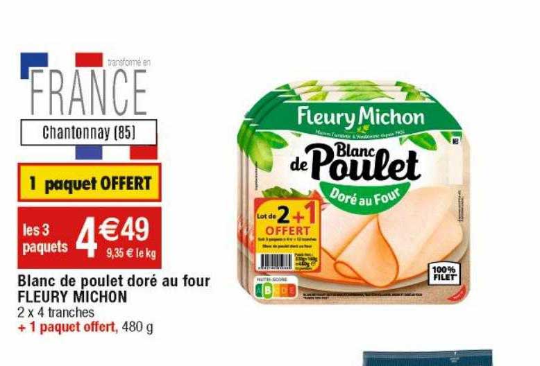 blanc de poulet doré au four fleury michon