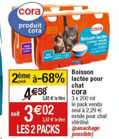 boisson lactée pour chat cora