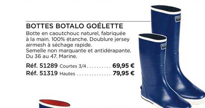 bottes botalo goélette