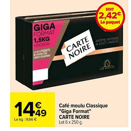 café moulu classique "giga format" carte noire