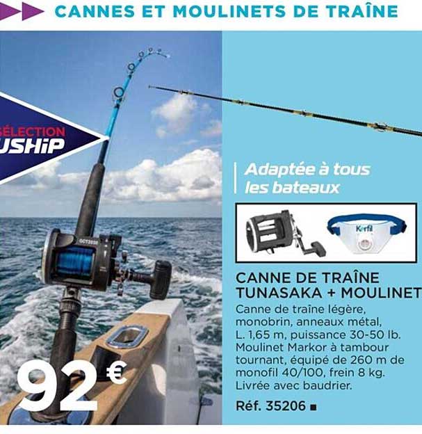 canne de traîne tunasaka + moulinet