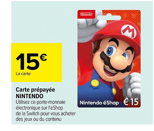 carte prépayée nintendo