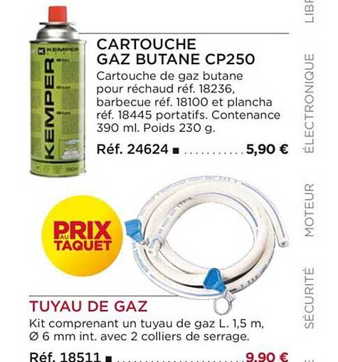 Cartouche Gaz Butane Cp250, Tuyau De Gaz