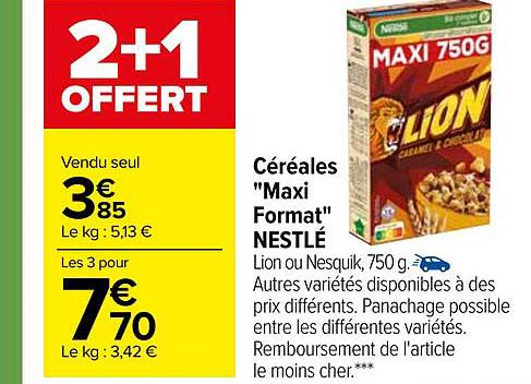céréales "maxi format" nestlé