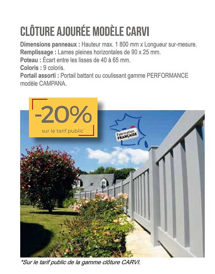 clôture ajourée modèle carvi