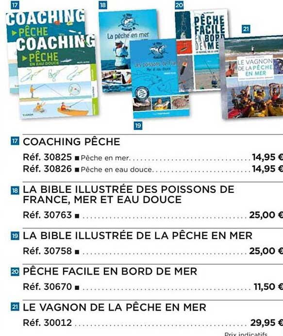 coaching pêche, la bible illustrée des poissons de france, mer et eau douce, la bible illustrée de la pêche en mer, pêche facile en bord de mer, le vagnon de la pêche en mer