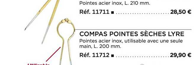 compas pointes sèches lyre