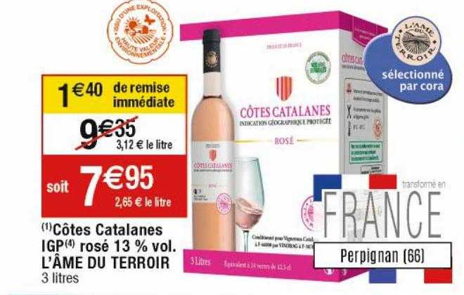 côtes catalanes igp rosé 13% vol. l'âme du terroir