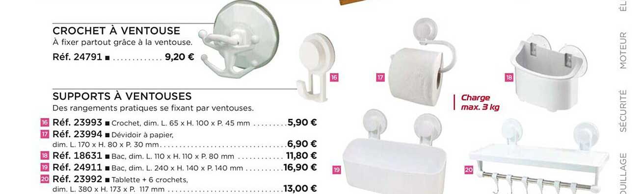 crochet à ventouse, supports à ventouses