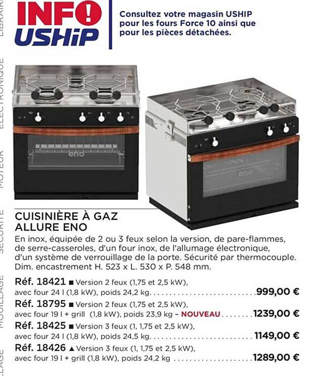 cuisinière à gaz allure eno