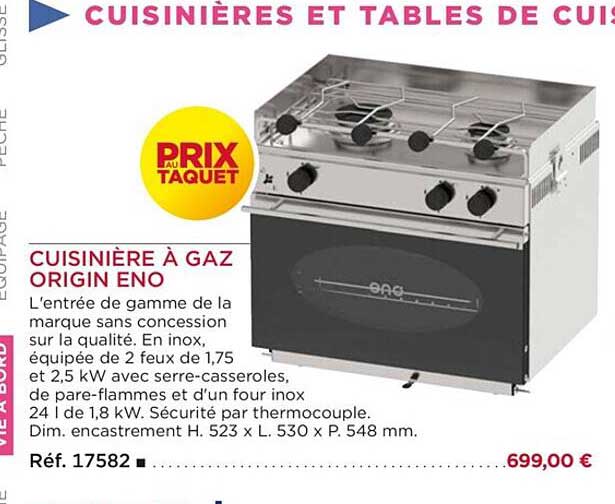 cuisinière à gaz origin eno