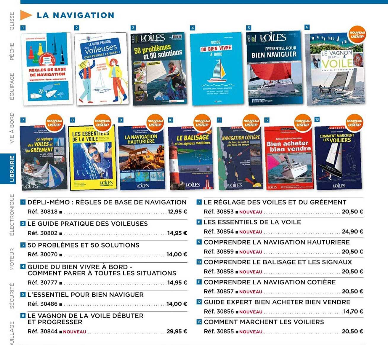 dépli-mémo : règles de base de navigation, le guide pratique des voileuses, 50 problèmes et 50 solutions, guide du bien vivre à bord - comment parer à toutes les situations