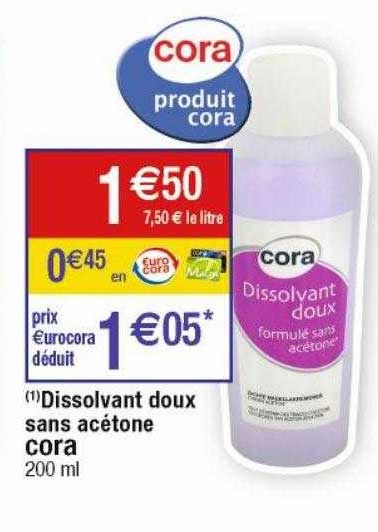 dissolvant doux sans acétone cora