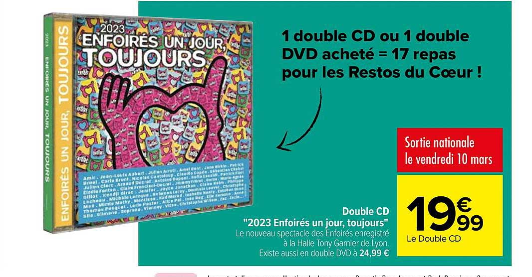 double cd "2023 enfoirés un jour, toujours"