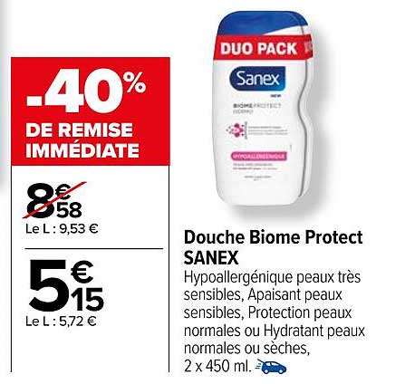 douche biome protect sanex