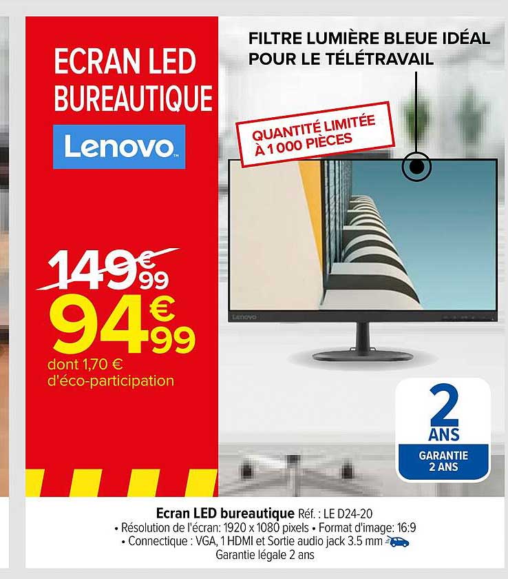 écran led bureautique lenovo