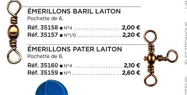 émerillons baril laiton, émerillons pater laiton