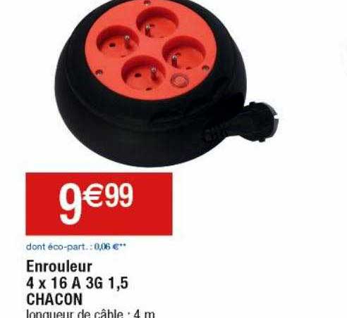 enrouleur 4 x 16A 3g 1,5 chacon