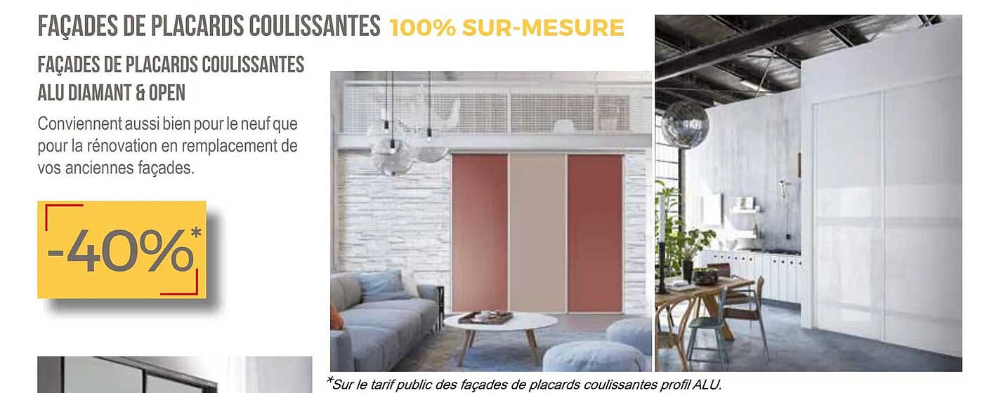 façades de placards coulissantes 100% sur-mesure
