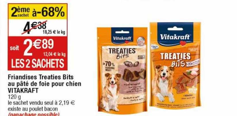 Friandises Treaties Bits Au Pâté De Foie Pour Chien Vitakraft