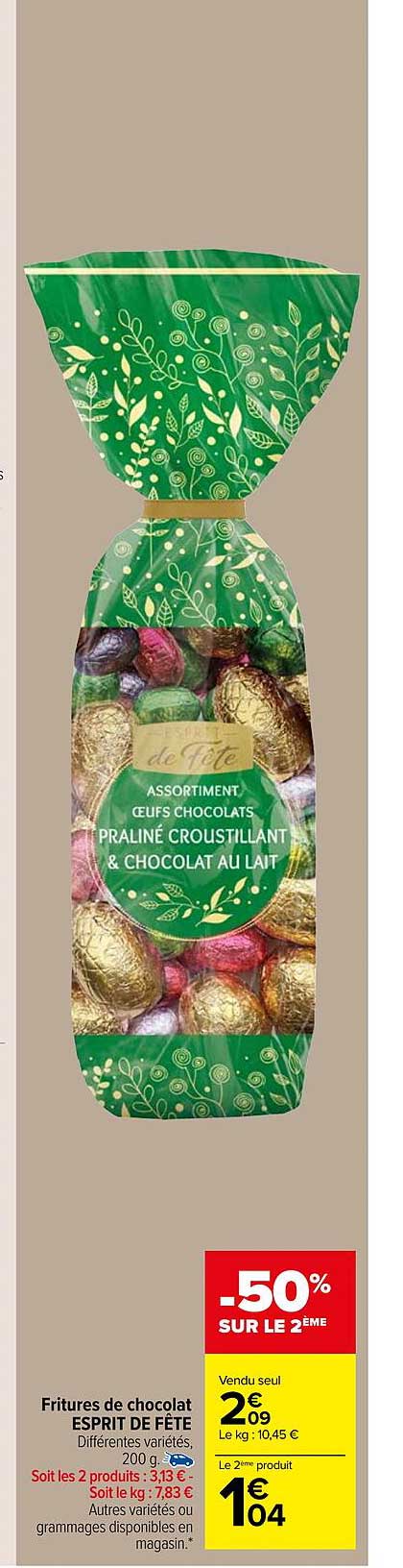 fritures de chocolat esprit de fête