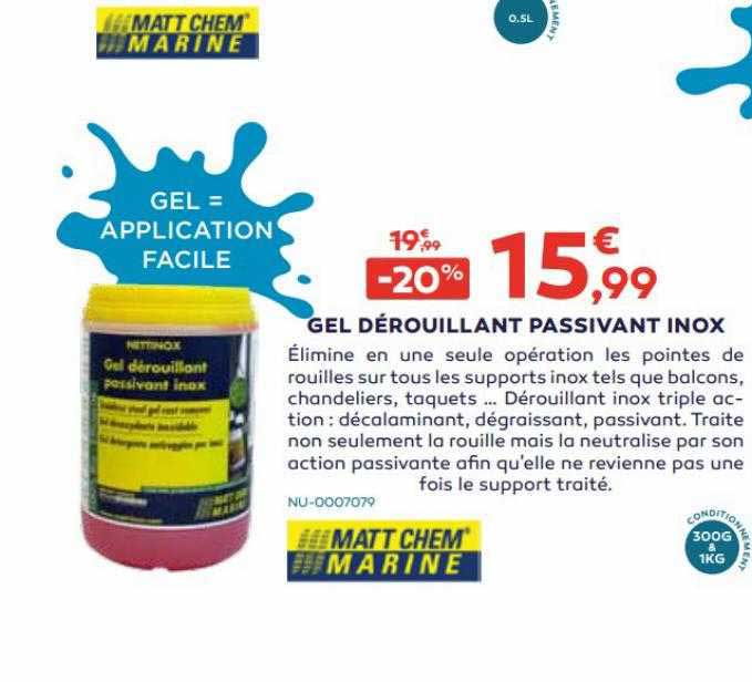 gel dérouillant passivant inox matt chem marine