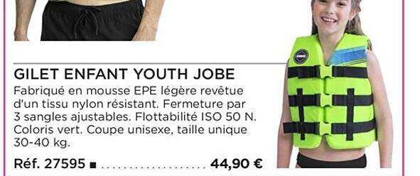gilet enfant youth jobe