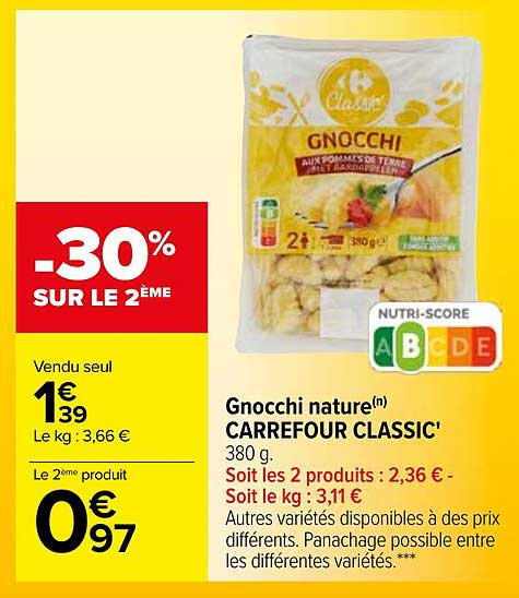 Gnocchi Nature Carrefour Classic'