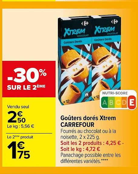 Goûters Dorés Xtrem Carrefour