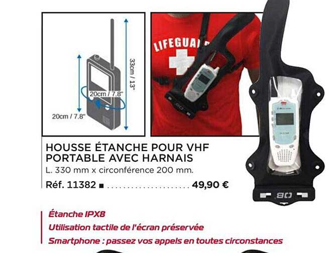 housse étanche pour vhf portable avec harnais