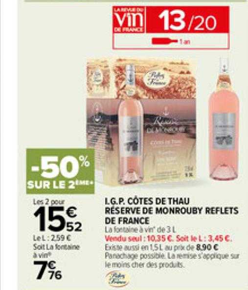 i.g.p. côtes de thau réserve de monrouby reflets de france