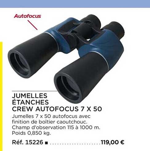 jumelles étanches crew autofocus 7 x 50