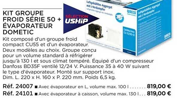 kit groupe froid série 50 + évaporateur dometic