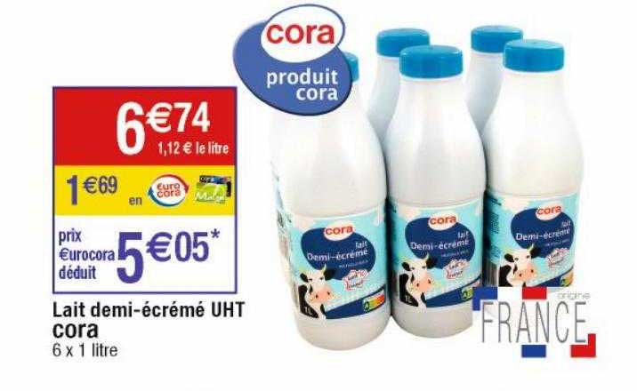 lait demi-écrémé uht cora